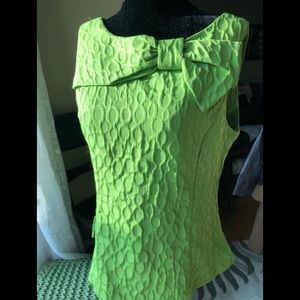 Studio 1 lime green top. Size 12